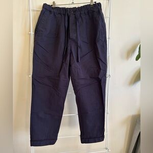 Alex Mill cotton linen drawstring trousers in navy